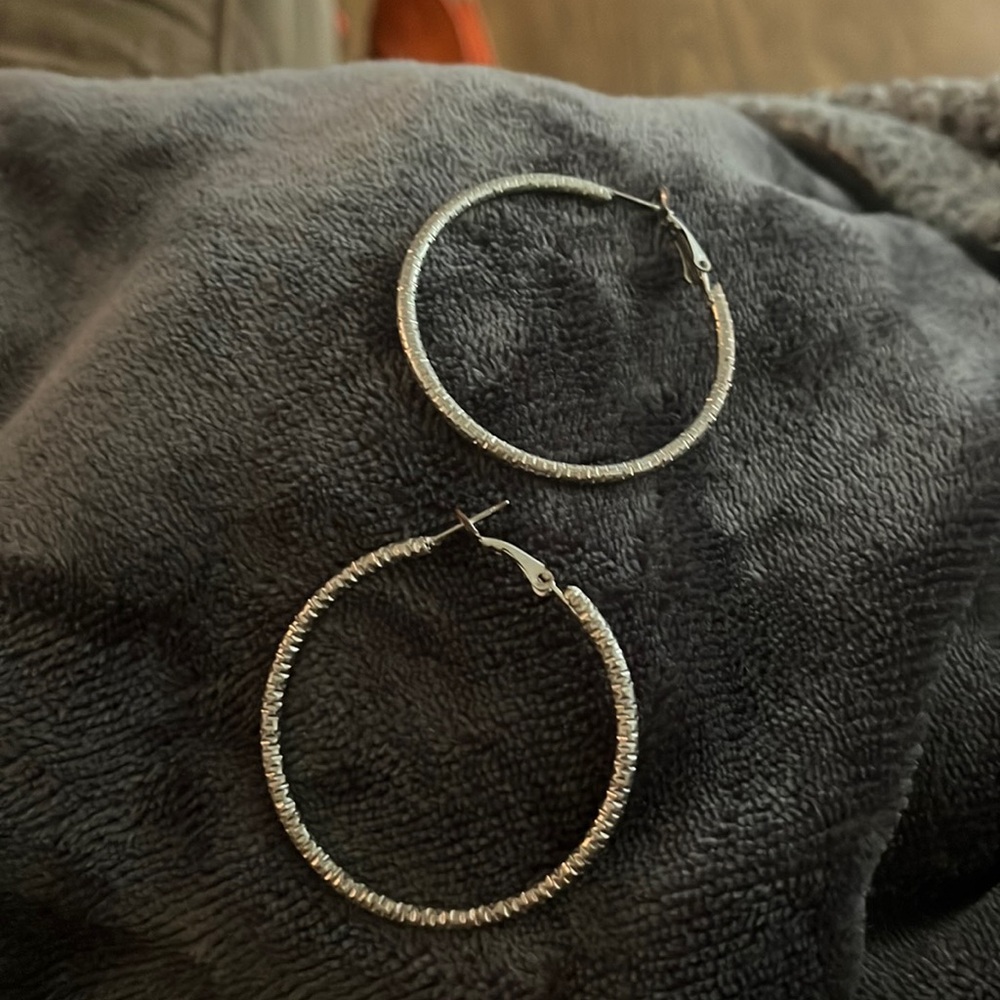 silver hoop earrings